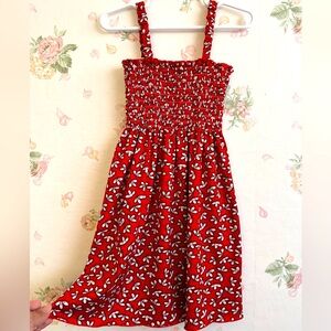 Girls, Large - Red flowered sundress
